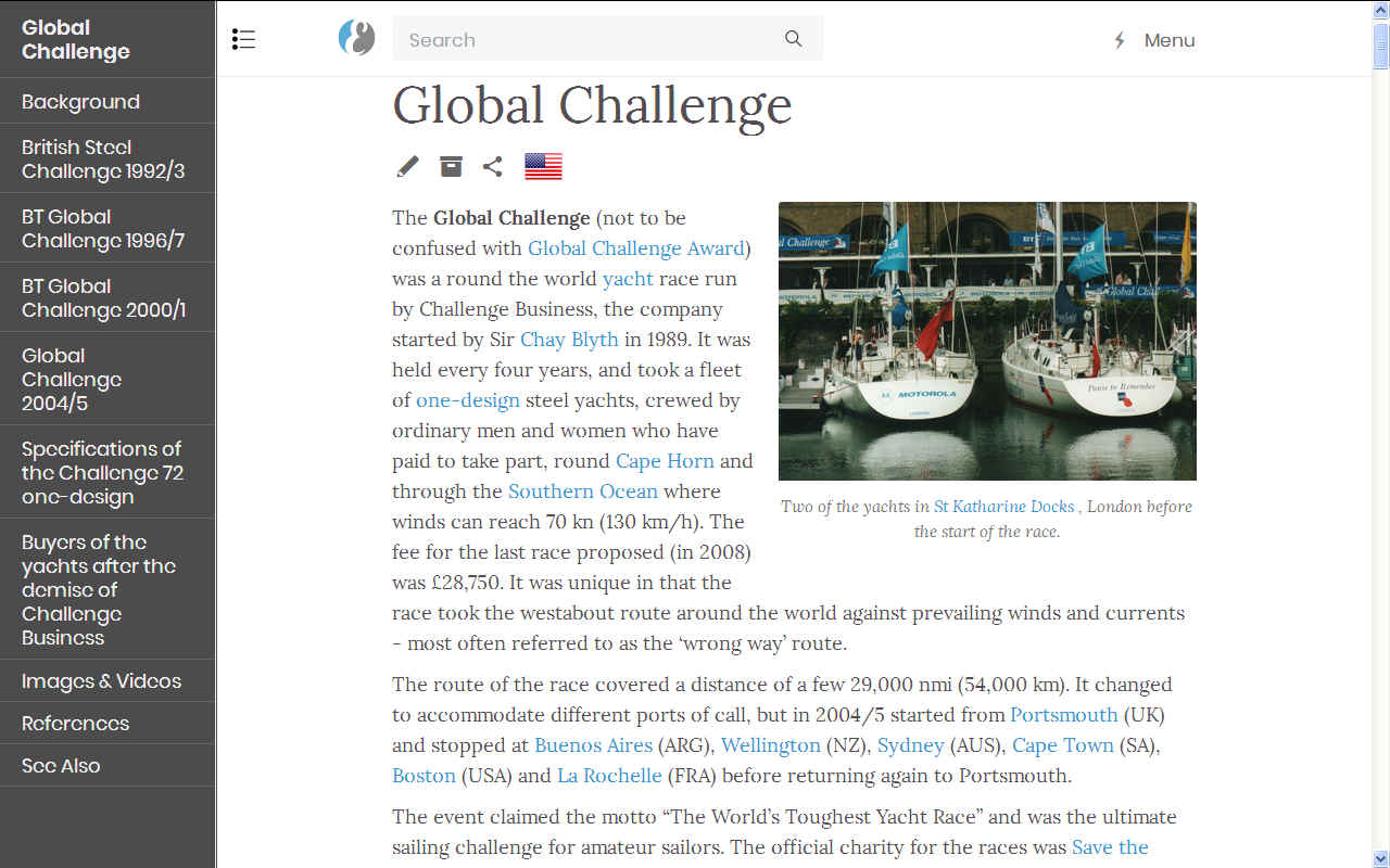 Global Challenge steel formular yacht race round the world
