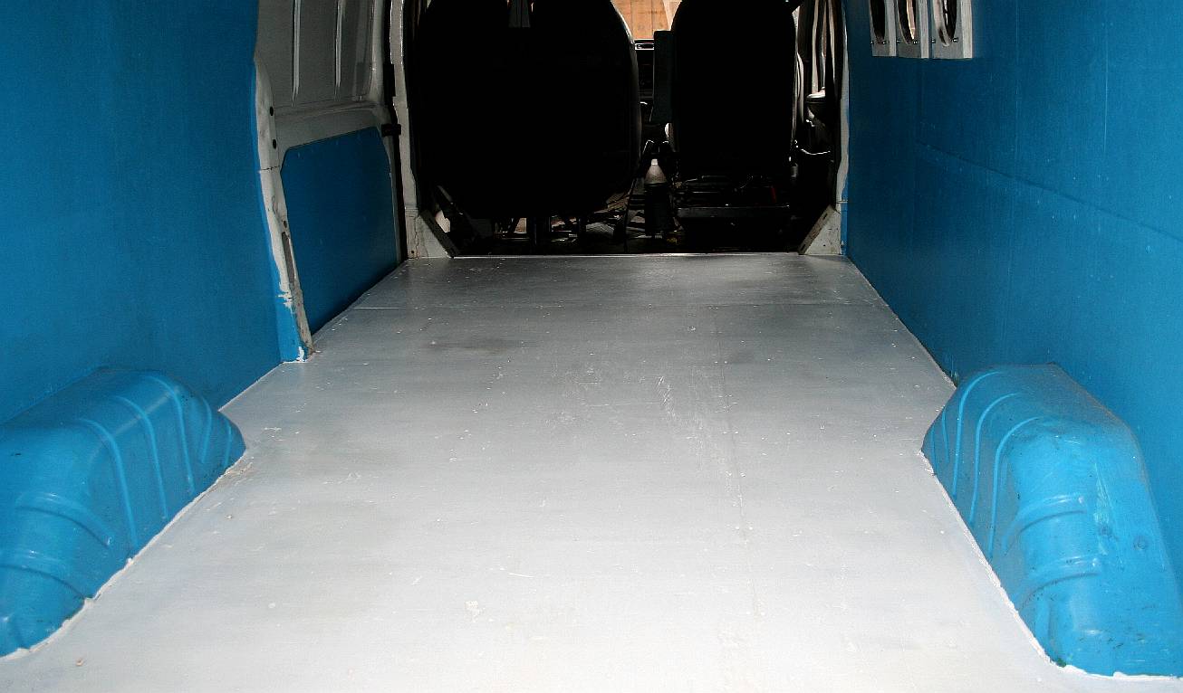 Ford Transit van with plywood floor