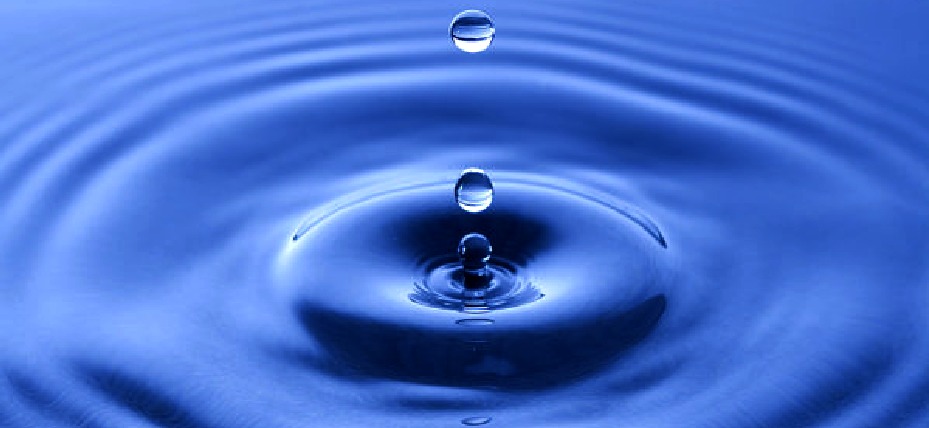 Water droplet and ripples