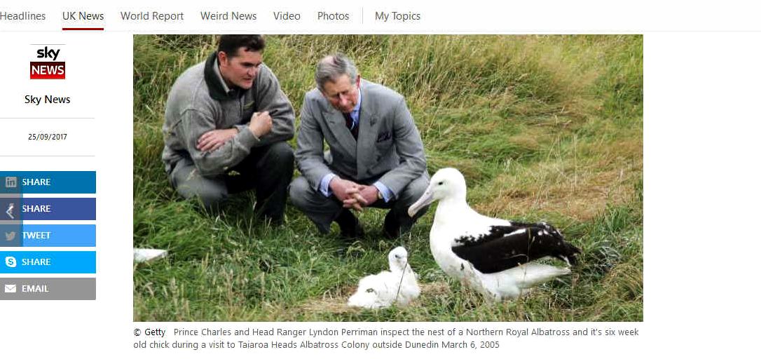 Prince Charles and a Northern Royal Albatross