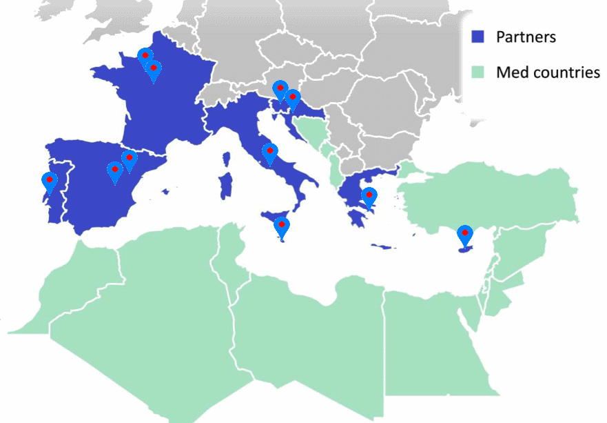 Location map showing bluemed partners
