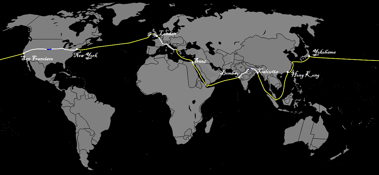 Around The World In 80 Days Map Map Of Stoney Lake