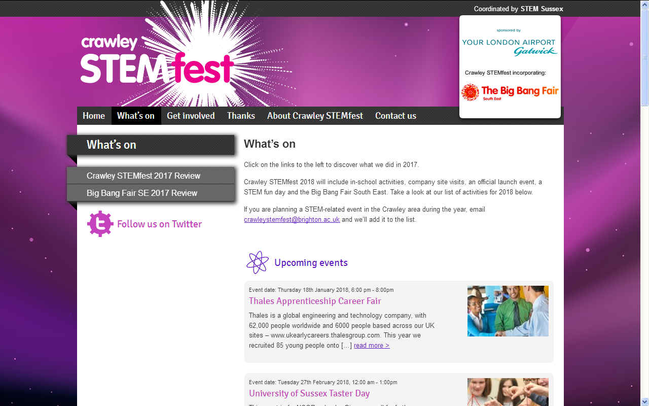 Crawley Stemfest and the Big Bang Fair