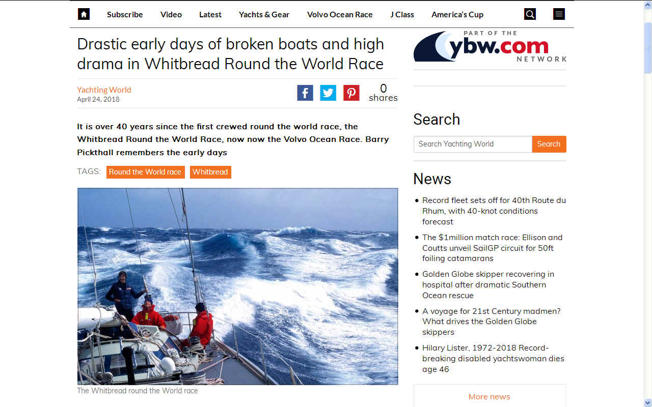 Whitbread round the world yacht race