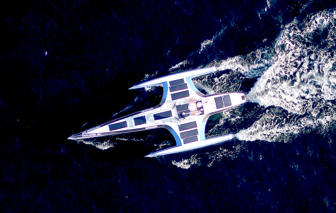 Mayflower 400 autonomous boat viewed from above
