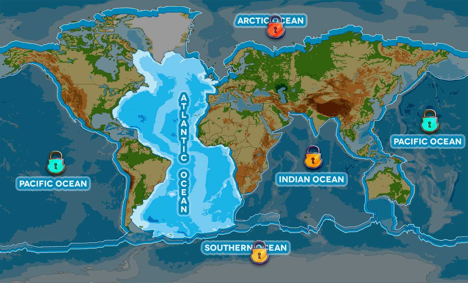 Copyright map of the world game screen SeaVax ocean cleaning game 15 February 2018