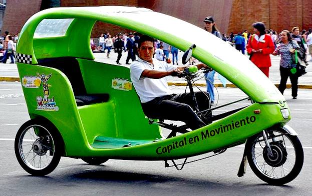 Pedicabs are used in Mexico City