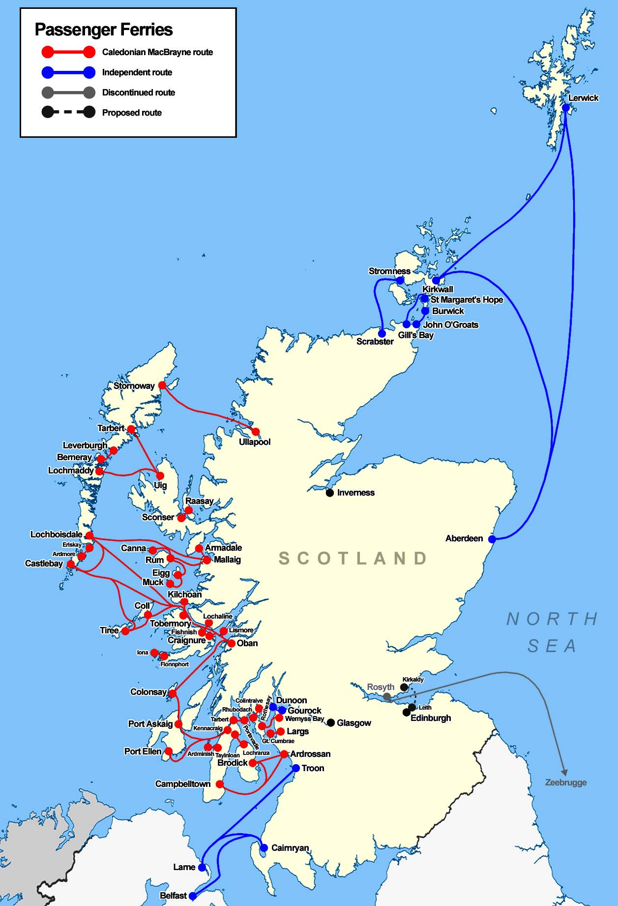travel from ireland to scotland by ferry