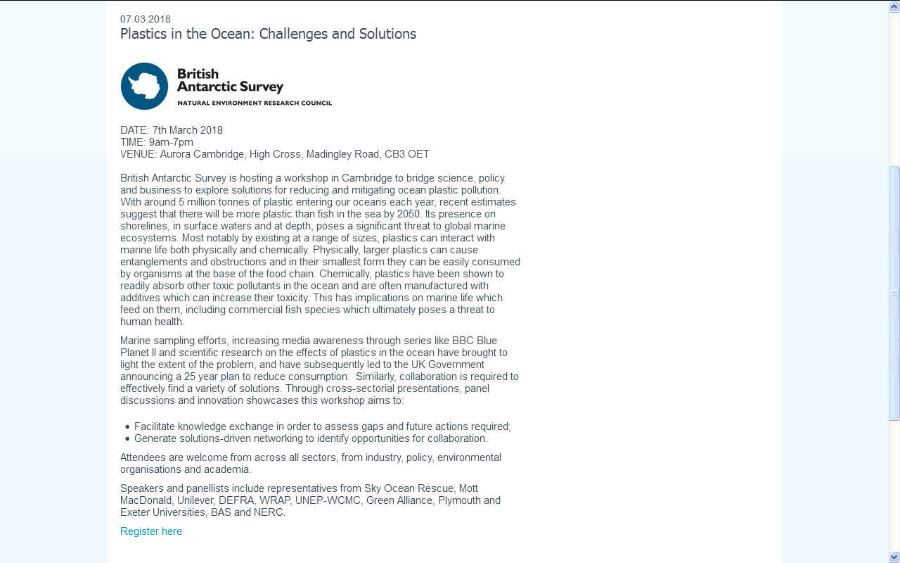 British Antarctic Survey plastics in the ocean challenges and solutions