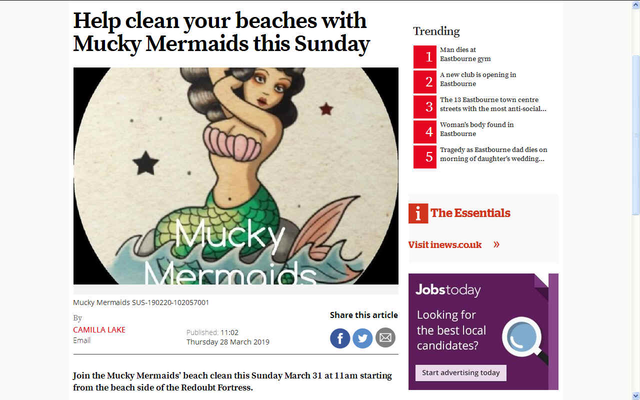 Mucky Mermaids beach cleaning Eastbourne
