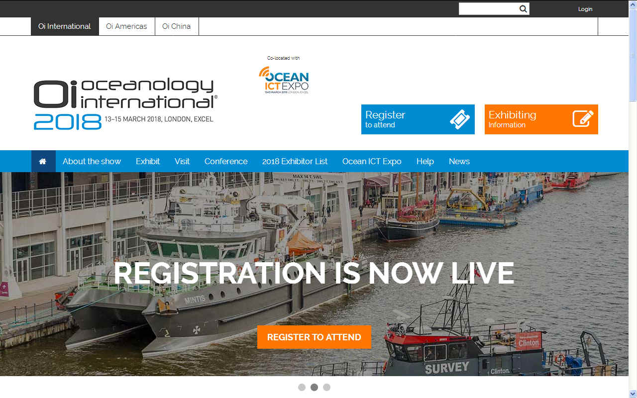 Oi Oceanology International 2018, March London Excel