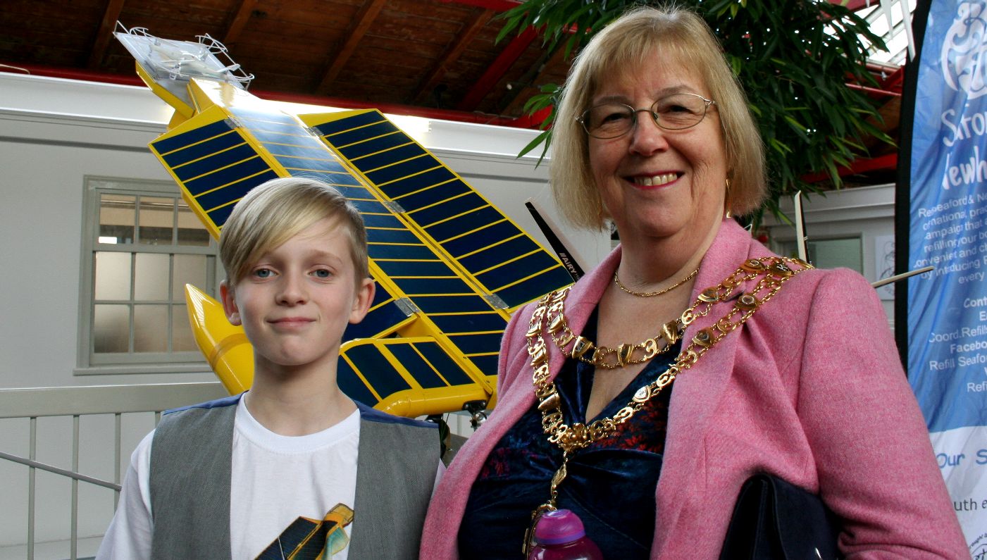 Ryan Dusart with the Mayor of Eastbourne, Gill Mattock