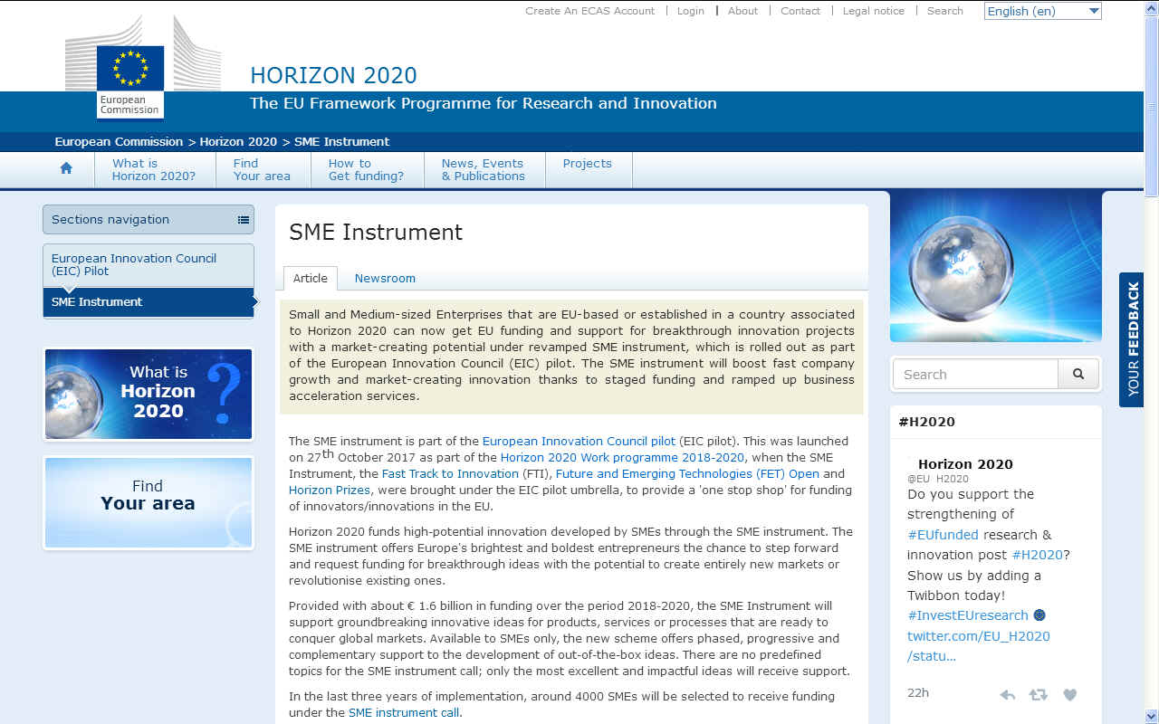 HORIZON 2020 framework programme for research and innovation