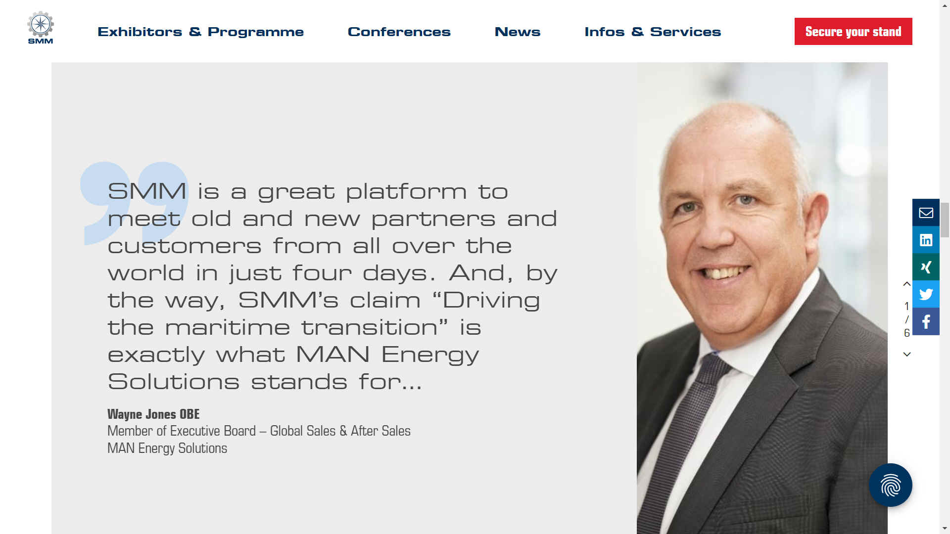 Wayne Jones OBE - Member Executive Board, Global Sales, MAN Energy Solutions
