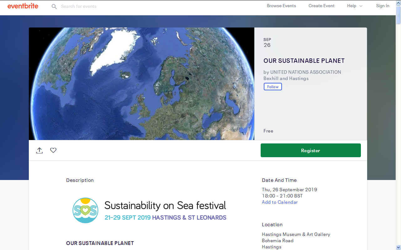 SUSTAINABLE PLANET SEA FESTIVAL EVENT HASTINGS