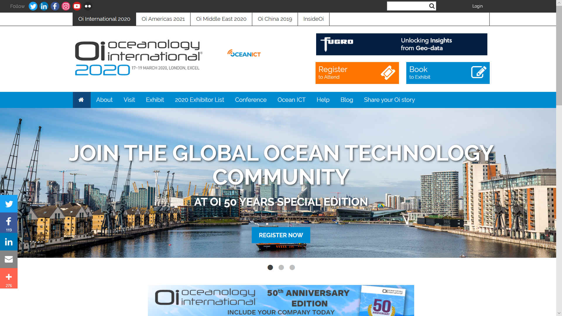 Oceanology International 2020 5th Anniversary London Excel March